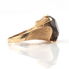 Estate Quartz Ring Vintage 14K Solid Yellow Gold Natural ...