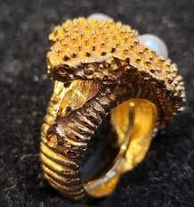Vtg 60's VENDOME Modernist Cobra Snake Textured Chunky Gold Tone Adjustable Ring | eBay