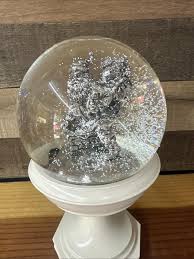 Christmas Globe on Pedestal Santa on Chimney Lighted and ...