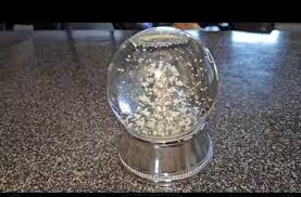 Silver Christmas Tree Snow Globe, Silver Base With Silver ...