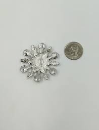 Swarovski Crystal Vintage Snowflake Pin Signed Swan Logo ...