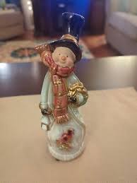 Vintage Snowman Figurine With Cardinal On Front | eBay