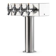 T" Style Pedestal Draft Beer Tower - Stainless Steel - 3 ...