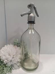 Vintage 12" Glass Seltzer Bottle Antique Thick Clear Glass ...