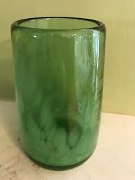 Hand blown green height 5 in signed and dated art glass vase | eBay