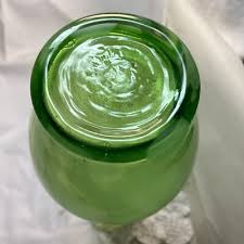Vintage Green Glass Vase Hand Made Blown Glass 9” Signed | eBay