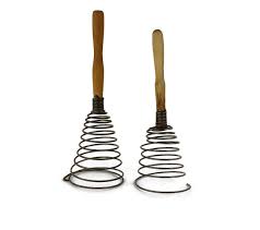 pair Vintage Egg beater Wire Wisk Wooden Handle Iron Spring ...