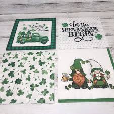 St. Patrick's Day Gnomes Napkins for Decoupage: 4 Unique ...