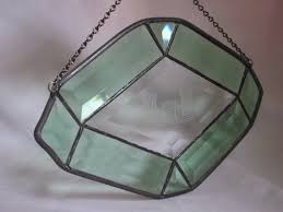 vintage stained glass light catcher decor cut faceted led + ...