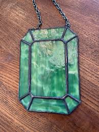 Stained Glass Green Gem - Etsy