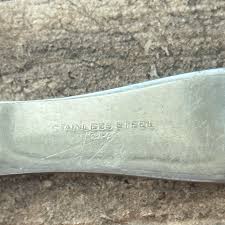 Vintage Stainless Steel Faux Bone Handle Serving Fork 1960's ...