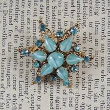 Antique Vintage Victorian Blue Glass Rhinestone and Filigree Star Shape Costume Brooch, Old Costume Jewelry - Etsy
