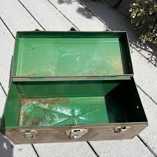 VTG Metal Tool Box Utility Chest & Inner Tray Rusty Gray ...