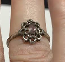 VINTAGE CA 925 STERLING SILVER AMETHYST RING SIZE 6.5 | eBay
