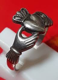 Sterling Silver Estate Made in Galway Claddaugh Ring - 6.5 ...