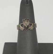 VINTAGE STERLING SILVER CLADDAGH RING SIZE 6.25 ...