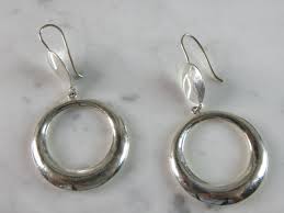 Womens Vintage Estate Sterling Silver Modernist Dangle ...