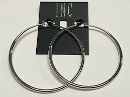 I.N.C Large Basic Polished Hoop 80 mm Silver Plated ...