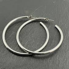 Vintage Sterling Silver Large Hoop Stud Earrings - Etsy Israel