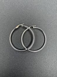 14 K W Gold Hoops Earrings – Royalty Jeweler