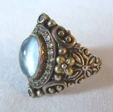 Barbara Bixby Sterling Silver & 18K Blue Topaz Cabochon Shangri-La Ring Size 8 | eBay