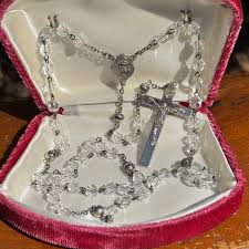 Vintage Sterling Silver & Glass Bead Rosary – Lady Slippers