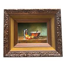 2025 After Chardin Gouache Still Life Painting in Vintage Frame | Chairish