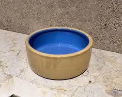 1960s Glazed Blue & Tan English Art Pottery Ceramic Bowl - Etsy