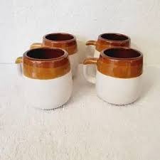 Vintage | Dining | 4 Vintage Mcm Ombre Glazed Multi Tone ...