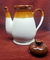VTG Stoneware Teapot 3 Tone Brown Tan White w/Speckles 6 Cup ...