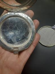 Vintage Sterling Silver and Ruby Set Powder Compact Taj ...