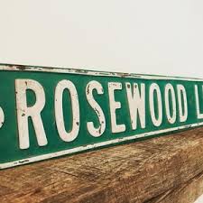 Antique Street Sign Rosewood Lane Embossed Steel Cottage Farmhouse Decor Stamped Road - Etsy
