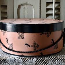 Antique Hat Box, 1950's, Pink and Black, Shabby Chic, Luxury ...