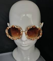 Cream Rhinestones Sunglasses - Etsy