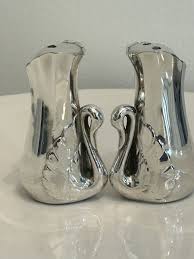 Vintage Pair of Silver Plated Swan Salt and Pepper Shakers ...
