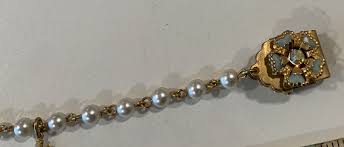 Vintage Gold Tone AB Rhinestone Sweater Clip With Removable Christian Charm | eBay