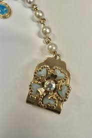 Vintage Sweater Clip Faux Pearl Virgin Mary Religious | eBay