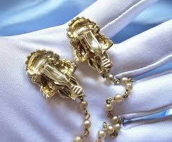 Double-leaf pearl chain vintage clothespins/knitted clothespins/American Western antique accessories - Shop Hale-Jewelry Other - Pinkoi