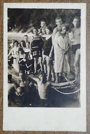 GROUP VINTAGE PHOTO OF MEN AND WOMEN ON SMALL BOAT BEACH SCENE SURREAL 1910s | eBay