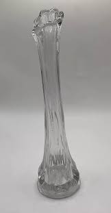 Vintage Clear Swung Glass 7 1/2" Glass Vase | eBay Australia