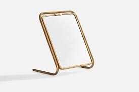 Italian Designer, Table Mirror, Brass, Italy, 1930s For Sale at 1stDibs