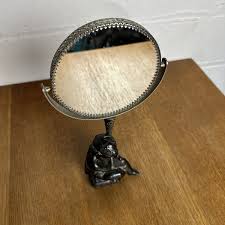 Vintage/antique Vanity top cherub bronze? double sided ...