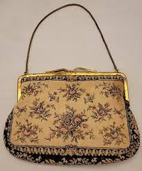 Vintage Tapestry Floral Purse / Clutch Bag Made in Western ...
