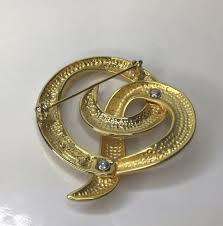 Vintage Tara Brooch Gloss Matte Swirl Spiral Ribbon Scarf ...