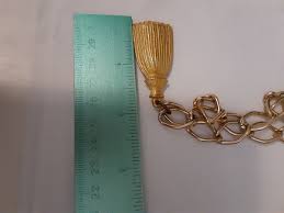 Vintage Abstract Links Chain Necklace Tassel Pendant Charm Gold Tone 1980s | eBay