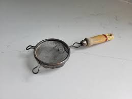 Vintage Wire Mesh Sifter or Tea Strainer With Worn Painted ...