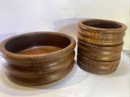 Eames Era MCM Teak Wood Bowl Set of 4 Salad Bowl KALMAR ...