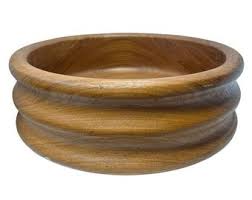 Vintage 60s Midcentury Modern Ribbed Teak Wood Serving Bowl ...