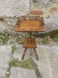 Wood phone stand, vintage art deco 1950's entryway ...