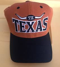 TEXAS Baseball Cap Rust Orange w/Black Bill 3-D Embroidered ...